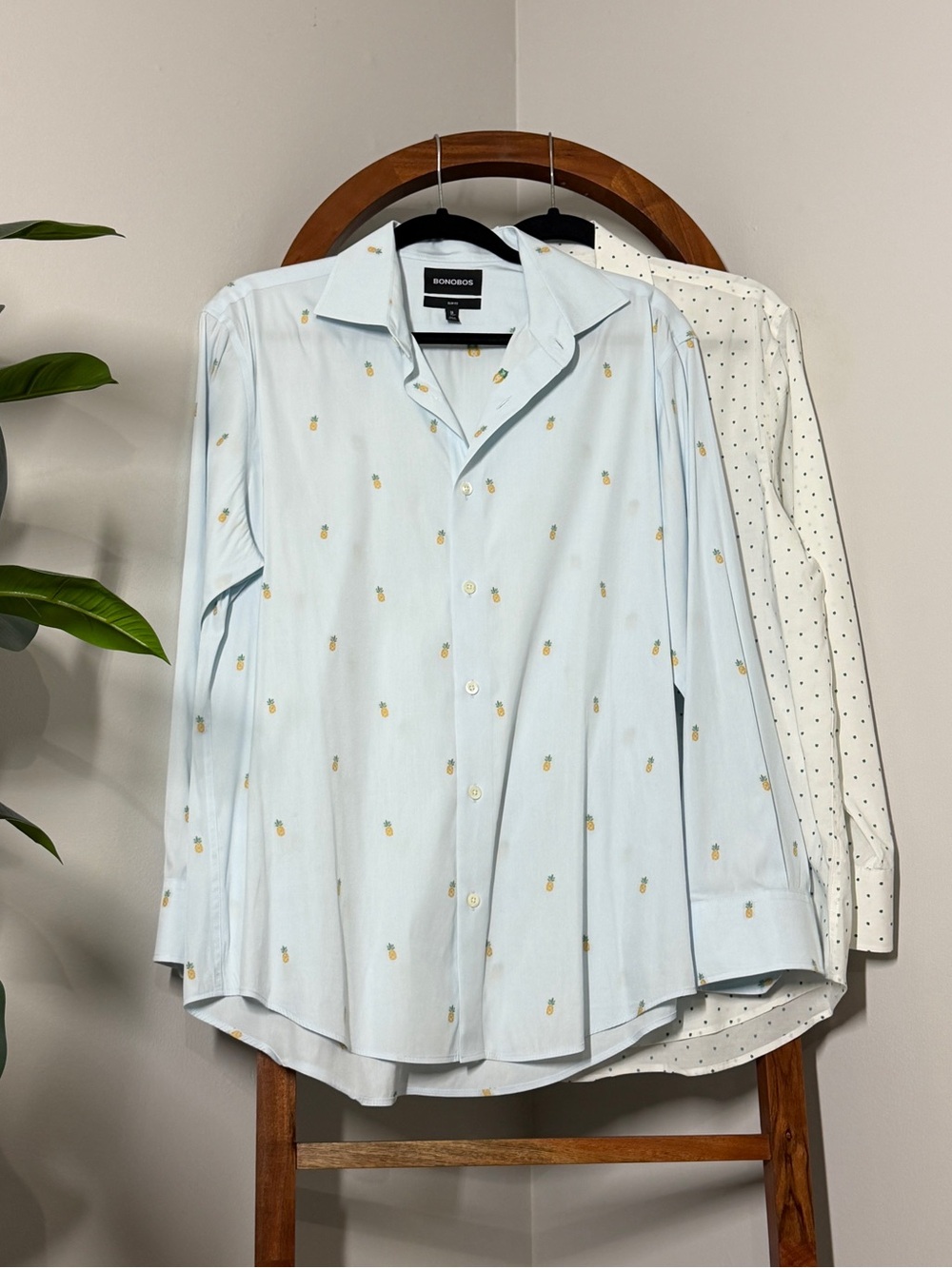 Bonobos 16/33 Blue White Long Sleeve Button Down Shirts Lot of 2